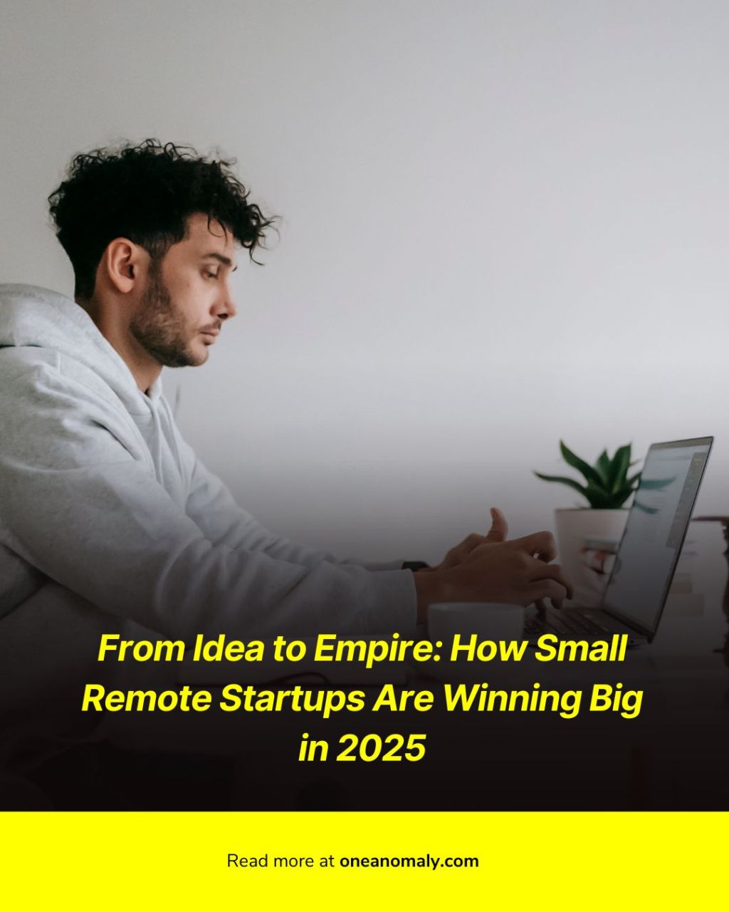 man working from home